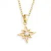 Colgante de collar de estrella de ocho puntas de circón estilo Ins de Luo Chen, cadena para la clavícula simple y única, exquisita