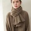 Cachecol 100% cashmere puro para mulheres, macio e amigo da pele, quente e resistente ao frio, adequado para uso ao ar livre, de comprimento médio e ideal para ciclismo