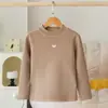 Camiseta Térmica de Inverno com Forro de Fleece para Meninas, Segunda Pele Infantil com Gola Alta Meia, Top Quente Espesso para Bebês Meninas, Classe A
