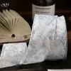 Cinta de Encaje Ondulado con Estampado de Rosas de Tela de Algodón y Lino para Decoración de Cortinas del Hogar, Borde de Ramo DIY, Cinta para Envolver