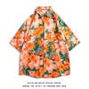 Camisa Floral Havaiana para Homens de Manga Curta Solta plus size Impressão Completa Estilo Hong Kong Retro Moda Moda Moda Gordura Bonito Férias Camisa de Praia