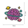 Parche Bordado de Cerebro Creativo Parche Genial Divertido con Patrón de Cerebro para Ropa Bolsas Pegatina Decorativa DIY Termoadhesivo