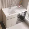 Gabinete para Lavadora de Balcón de Aluminio de Panal Compañero para Lavado a Mano Lavadora Balcón Alto y Bajo Tina de Lavandería Gabinete Integrado