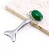 Rodillo de jade crema para ojos en barra raspador metálico de sirena plata cuchara para crema palo de masaje de ojos para levantar la barbilla