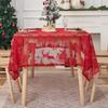 A Prueba de Polvo Americano Nuevo Rojo Grande Regalo de Navidad Antideslizante Decorativa Redonda Mantel para Mesa de Comedor Tono Agitado Transfronterizo y Texto Secreto