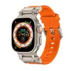 Pulseira de Silicone Premium com Conector de Aço Inoxidável, Compatível com IWatch 11 10 9 8 7 6 5 4 3 2 1 SE Ultra 1 e Ultra 2, Ultra 3 44mm, 45mm, 46mm, 49mm
