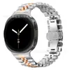 Pulseira de Aço para Samsung Watch8/Classic/9 44/46 Smartwatch com Fivela Borboleta de Cinco Contas