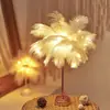 Luz Noturna Romântica de Pena Luminária de Mesa Luz de Atmosfera de Fundo para Sala de Transmissão ao Vivo Salão de Beleza Decoração de Quarto Cena de Aniversário
