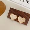 Pendientes de botón acrílicos con forma de corazón estilo retro vintage francés para mujer, ligeros, de lujo, combinables, de alta calidad, con aguja de plata 925
