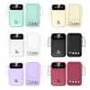 Mini Power Bank 3C com Cabo Embutido Destacável, 2W Mah de Grande Capacidade, Logo Personalizável, Fonte de Alimentação Portátil Conveniente