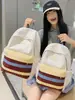 Mochila Nueva de Aspecto Elegante Estilo Chica de Dibujos Animados Estilo Japonés Ins Pequeña Fresca Empalme de Color Contrastante Mochila para Estudiante de Secundaria
