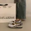 Zapatos de Ballet Estilo Plata Francesa con Falda Zapatos Pequeños de Cuero para Mujer 2026 Nuevo Primavera Verano Tacón Bajo Aumento Oculto Zapatos de Mary Jane Individuales