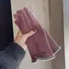 Guantes de pantalla táctil invierno mujer lindos forro polar gruesos a prueba de viento fríos impermeables felpa guantes dedo esquí montar