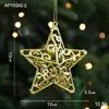Decoraciones de Navidad, adornos dorados para árbol de Navidad, copos de nieve creativos, zapatos de cristal, colgantes de renos, accesorios galvanizados, colgantes