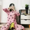 Pijama Dulce para Mujer, Estilo Delgado de Manga Larga para Primavera y Otoño, Popular Conjunto de Ropa de Casa Linda para Estudiantes para Habitaciones con Aire Acondicionado