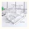 Portalápices de acrílico transparente nuevo de tres compartimentos, caja de almacenamiento de papelería para dormitorio de estudiantes, compartimento simple para brochas de maquillaje, almacenamiento de escritorio
