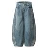 Ropa Hogar Estilo Americano Raya Lateral Jeans Cimitarra para Hombre y Mujer Primavera Moda Nacional Corte Holgado Pierna Ancha Pantalones de Pareja