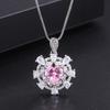 Colgante de Joyería en Forma de Corazón Tesoro Colorido Púrpura Rosa Amarillo Micro-Engaste Diamante Brillante Zirconia Collar Venta al Por Mayor Modelo para Mujer