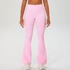 Novas Calças de Yoga Estilo Transfronteiriço em Nylon-Elastano Duplamente Polidas, Calças Flares da Moda Emagrecedoras de Cintura Alta Levanta-Bumbum, Calças de Corrida Fitness com Sensação de Pele Nua