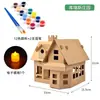 Casa de Cartón Hecha a Mano para Niños DIY Creación Ecológica de Cartón Cabaña Modelo de Ensamblaje de Caja de Papel Paquete de Materiales de Casa de Papel para Jardín de Infancia
