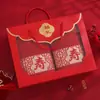 Toalha de Casamento Vermelha 100% Algodão com o Personagem da Felicidade como Lembrança, Toalha Souvenir, Casamento de Poliéster-Algodão, Enxoval para Casamento
