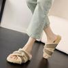 Novas Pantufas Peludas Quentes Outono e Inverno 2025 para Mulheres, Sapatos de Algodão, Solas Grossas, Parte de Baixo Rasteira, Birckenstocks Versáteis com Forro de Fleece, Estilo Coreano