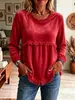 2026 Ropa europea y americana para mujer transfronteriza sitio independiente de Amazon moda casual holgada encaje patchwork top para mujer comercio exterior