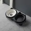 Tigela Dupla Cerâmica para Gatos, Tigela de Água com Proteção de Pescoço, Boca Inclinada Elevada, Tigela de Comida para Gatos, Tigela de Água, Tigela para Pets, Acessórios para Pets