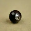 Madera de Ébano Incrustada con Cuentas de Símbolo Taoísta de Plata, Cuentas de Pulsera con Símbolo de las Cinco Montañas, Cuentas de Símbolo de los Cinco Caminos, Símbolos Personalizados de los Cinco Truenos