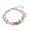 Pulsera de Grava de Cristal de Piedra Natural Pulsera para Mujer Grava Irregular Aleación Cierre de Langosta Pulsera de Cristal