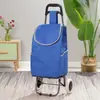 Carrito de Compras de Acero Inoxidable, Carrito Trepador de Escaleras, Carrito Grande Plegable para el Hogar para Personas Mayores, Carrito de Arrastre Manual
