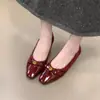 Zapatos Mary Jane de Cuña Camelia Francesa para Mujer 2026 Nuevo Estilo Primavera/Otoño Estilo Pequeño Xiang Moño Punta Cuadrada Planos Bajos