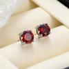 Pendientes de plata de ley 925 moda femenina commuter OL comercio exterior Amazon pendientes al por mayor con circón rojo pendientes de cuatro garras