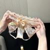 Calzones estilo japonés de puro deseo campana dorada sexy encaje hueco lazo cintura baja estilo francés ropa interior para mujer