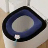 Funda de asiento de inodoro forrada de polar para invierno, funda de asiento de inodoro tejida con asa de felpa, funda de asiento de inodoro tejida cálida universal para uso doméstico