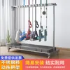 Estante Móvil para Mopa de Acero Inoxidable Almacenamiento de Baño Drenaje Utensilios Estante para Mopas Extraíble Montado en Pared De Pie