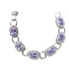 Venta al por mayor de fábrica Popular Pulsera Natural de Tanzanita con Incrustaciones de Plata S925 Piedra Principal 4*6 Joyería de Lujo Venta Directa de Fábrica