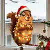 Adhesivo Estático Navideño de Ardilla para Ventana, Sin Pegamento, No Daña el Vidrio, Decoración de Atmósfera Festiva para Ventanas del Sala de Estar