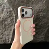 Capa Magnética para Celular Estilo Coreano com Textura de Pedrinhas Adequada para Apple 17Promax Anti-Queda 16 Furos Grandes Cor Sólida 11/12/15