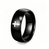 Joyería Europea y Americana Anillo Simple de Acero Inoxidable con Cruz Banda Lisa Curva Versátil Popular Anillo de Pareja Venta al por Mayor