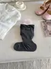 Calcetines Miu-Style de Primavera y Verano Delgados de Estilo Coreano Modernos con Estampado de Letras, Acampanados, Sueltos, con Puño de Burbuja, a Media Pantorrilla, que Te Hacen Ver Más Delgado, Calcetines Holgados