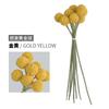 Decoração de mesa de chá para mesa de jantar, 9 cabeças, bola dourada, flor de martelo dourada, crisântemo, haste dourada, buquê de flores falsas
