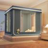 Modelo Nuevo 2025 Clase a Cortina de Cama Blackout de Tres Puertas Cama para Sentarse Mosquitero Dormitorio Hogar Cortina de Cama Anticaída 1.5m 1.8m