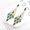 Brincos Multicor Europeus e Americanos, Novos Brincos de Folha com Cristal Strass, Brincos Personalizados Cravejados com Diamantes, Atacado E558
