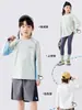 Camiseta deportiva de manga larga de secado rápido para niños, ropa deportiva de bádminton para estudiantes jóvenes, ropa con protección solar para niños mayores y niñas pequeñas, verano