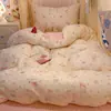 Juego de ropa de cama de algodón 100% para dormitorio universitario de tres piezas para literas, funda de edredón de algodón estilo ins, juego de seis piezas para cama individual