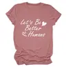 Vamos ser humanos melhores Amazon Wish site independente estilo casual camiseta feminina gola redonda manga curta