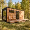 Venta directa de fábrica de casas modernas de estructura de acero y madera, soláriums para patios exteriores y salas de estar modernas minimalistas, completas con servicios de diseño y montaje.