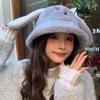 Sombrero de Pescador Niños Otoño e Invierno Estilo Coreano Ala Grande Oso Dulce Lindo Lana de Cordero Engrosado Cálido Moda Orejas