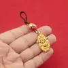 Novo Dourado Areia Pequeno Deus da Riqueza Doze Signos do Zodíaco Corda de Nuvem Auspiciosa Giratória Chaveiro para Atrair Riqueza e Tesouro Pingente para Chave de Carro